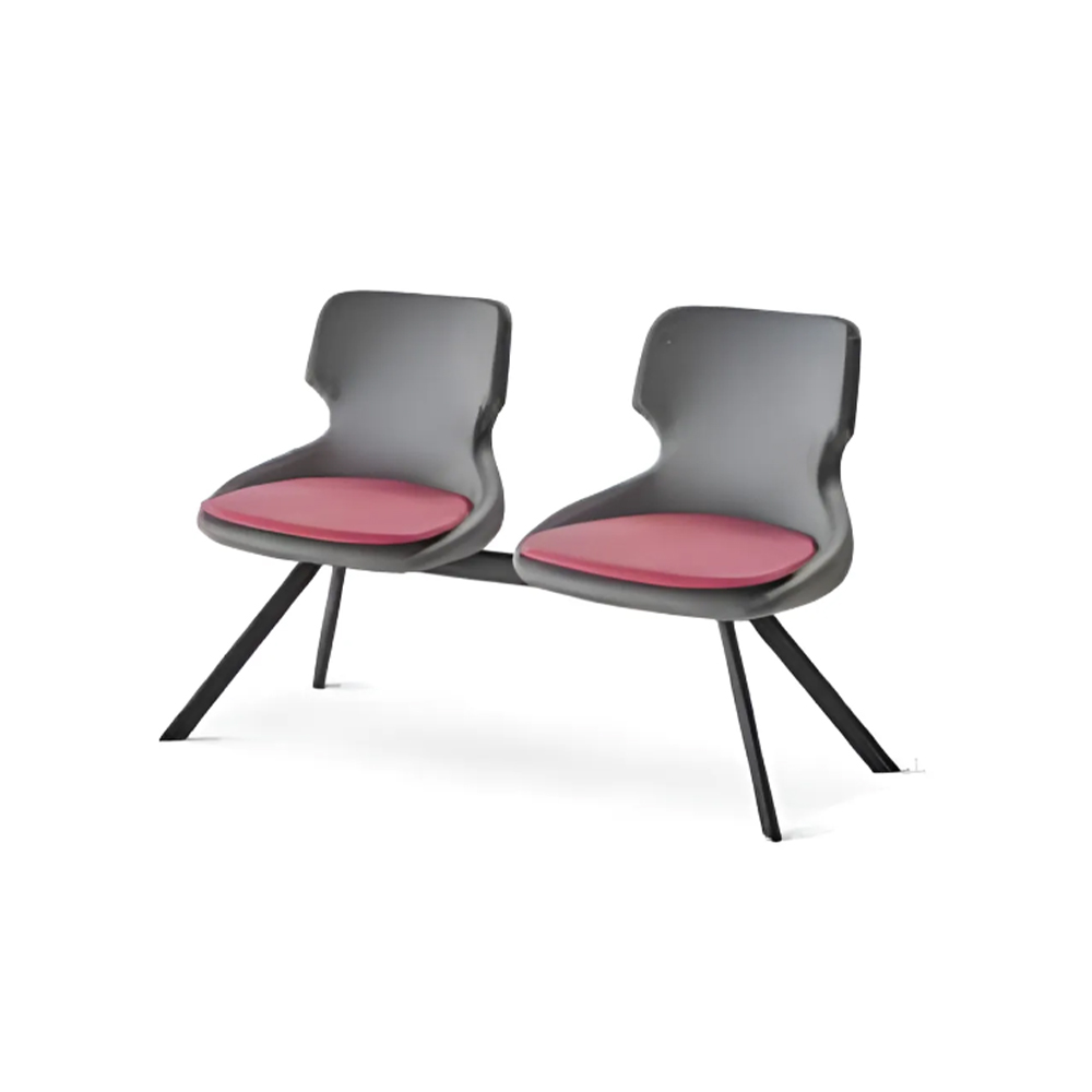 Bürostühle Modern Büro Arbeitszimmer Schwarz Bordeaux Leder 2-Sitzer