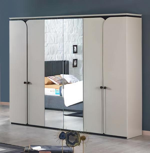 Kleiderschrank Spiegelschrank 6 türiger Schrank Schränke Schlafzimmer Möbel