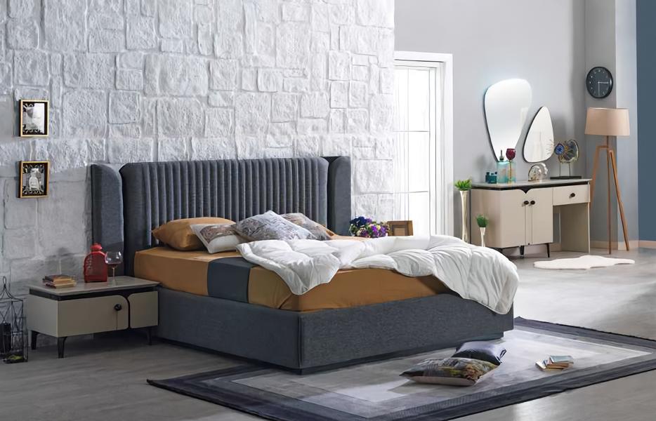 Komplettes Schlafzimmer 2x Nachttische Set Bett Kommode Sets Schlaf 4tlg