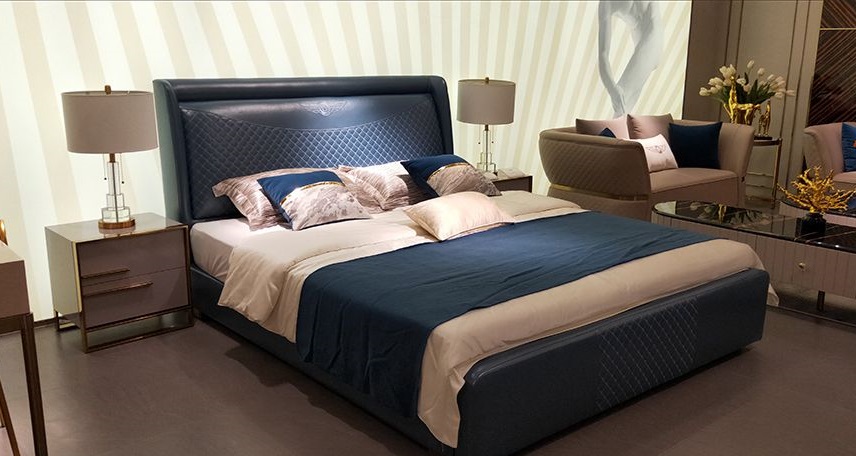 Moderne Doppelbett Betten Polster Leder Designer Ehe Modernes Bett Bettgestell