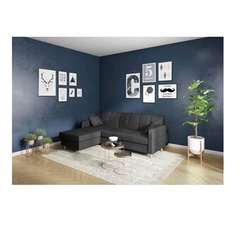 Stoff Ecksofa L-Form Sofa Couch Design Polster Modern Textil Bettfunktion neu