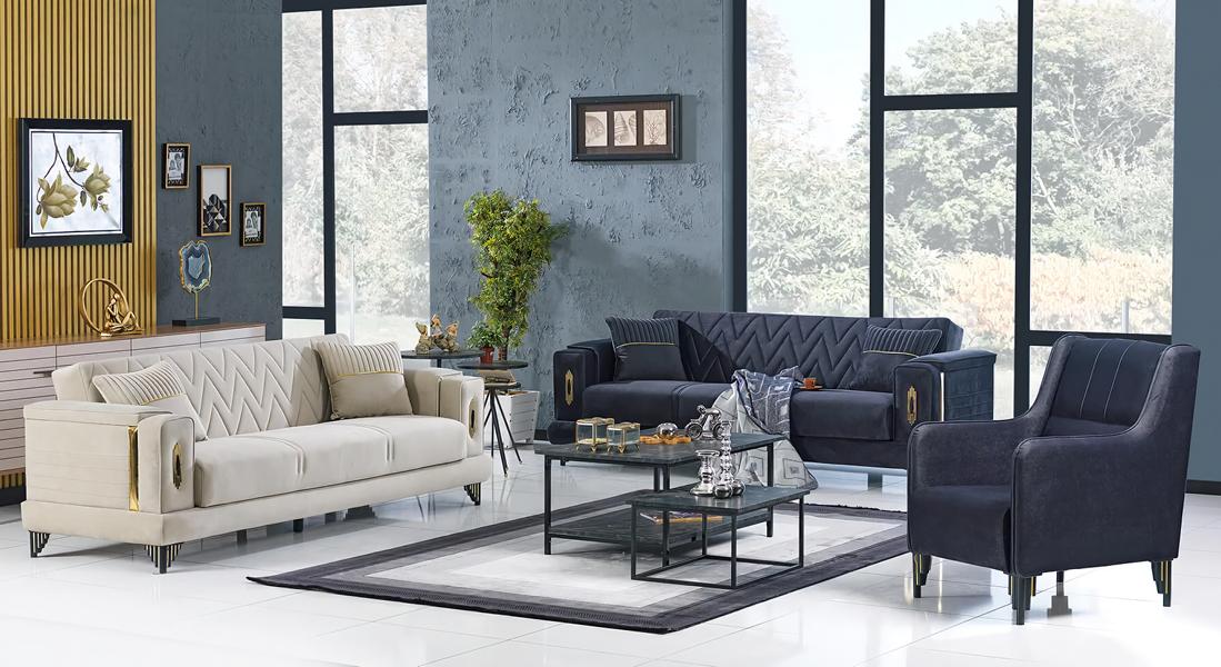 Sofagarnitur 3+3+1 Sitzer Wohnzimmer Komplett Luxus Sofas Set Polstermöbel