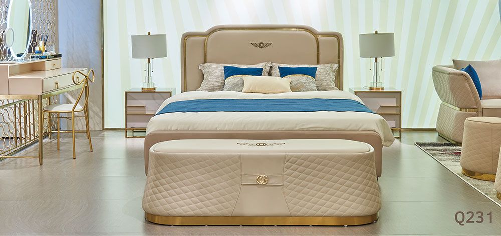 Schlafzimmer Set Design Möbel Modern Luxus Betten Neu Bett 2x Nachttisch 3 tlg.