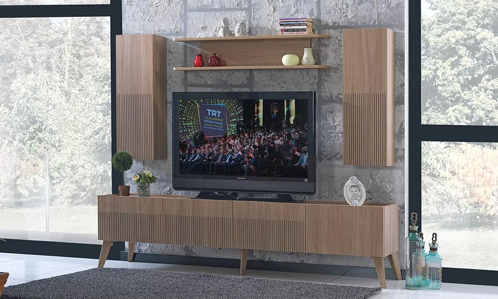 rtv Wohnwand tv Wand Regal Fernseher Wohnwände Vitrine Schrank Wohnzimmer