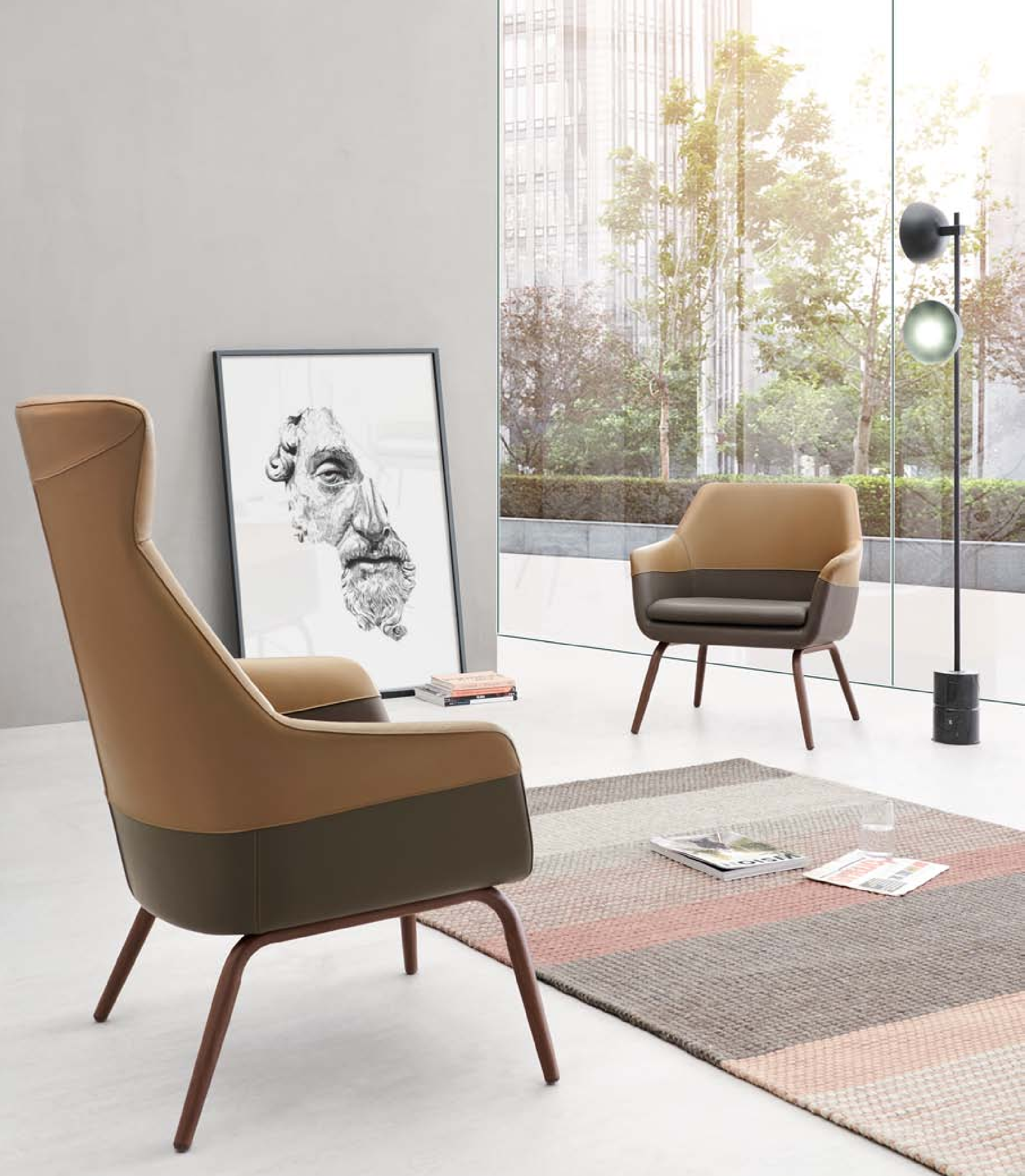 Design Ohrensessel Esszimer Lehnstuhl Relax Polster Stuhl Sessel Büro 107cm Neu