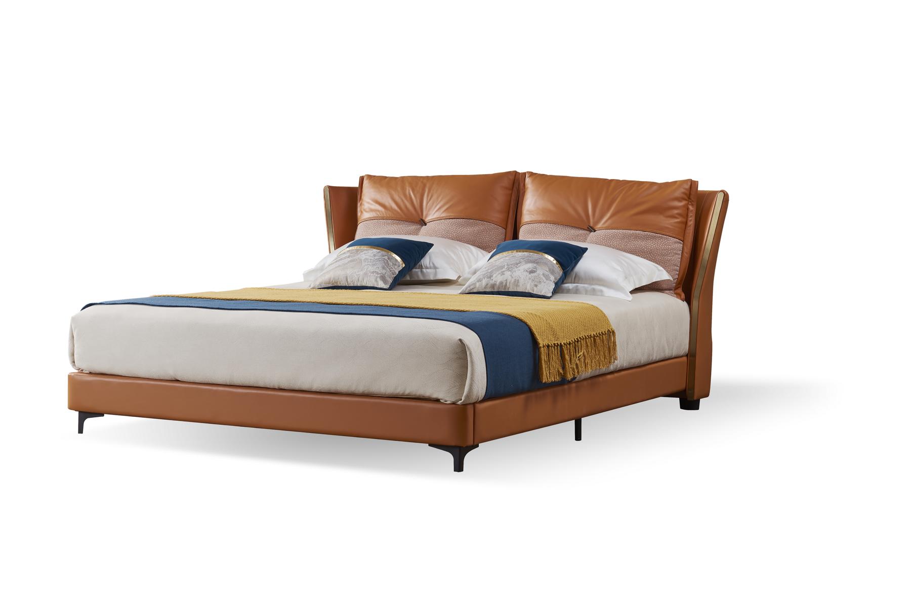 Designer Bett Schlafzimmer Betten Textil Leder Hotel Luxus Polster Sitz Stoff