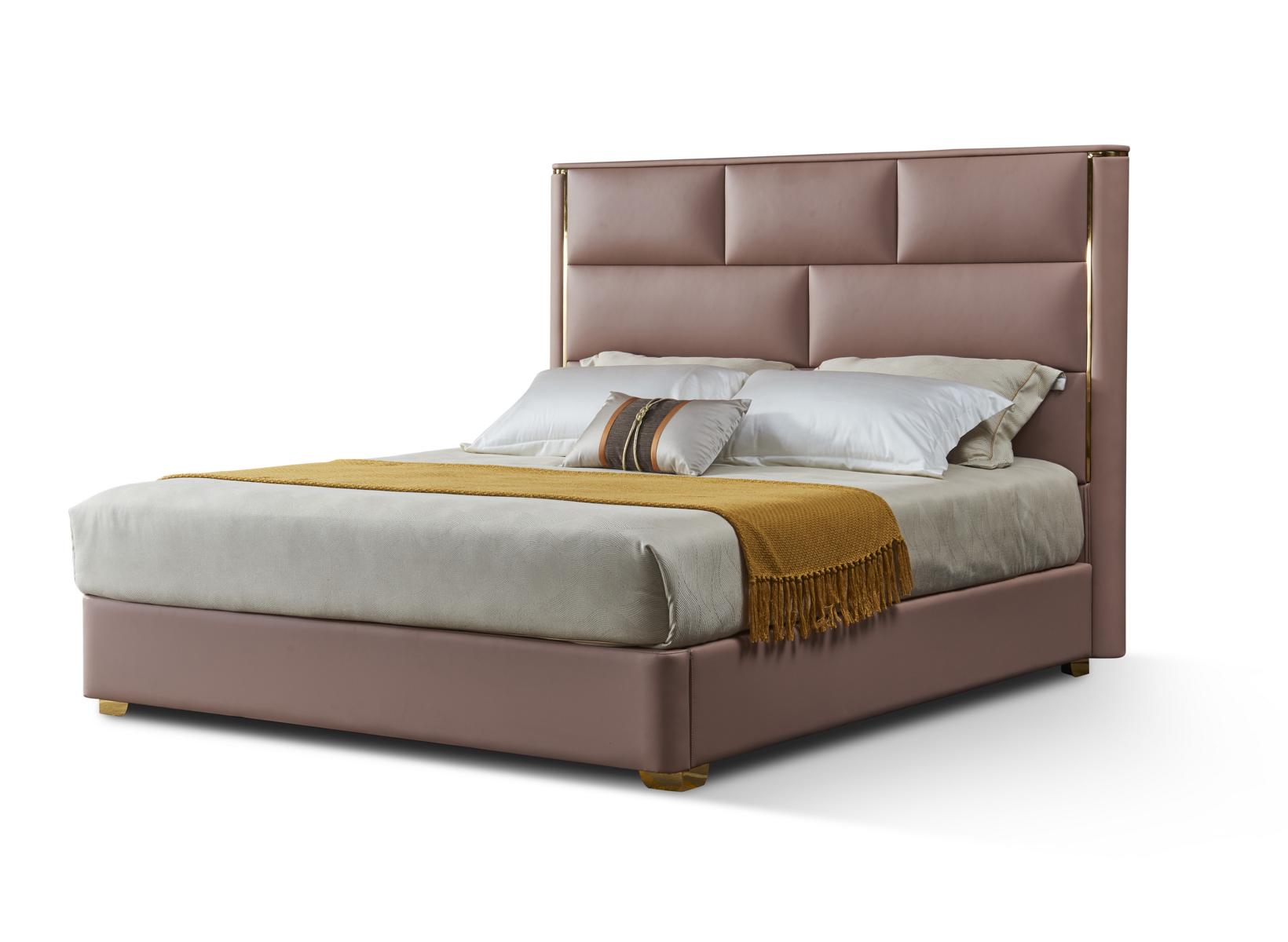 Design Doppelbett Lederbett Betten Bett Leder Polster Schlafzimmer Ehe 180x200cm