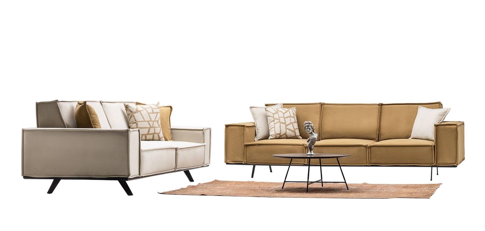 Polstergruppe Sofa Set Wohnzimmergarnitur Garnitur Couch Sofagarnitur 4+3