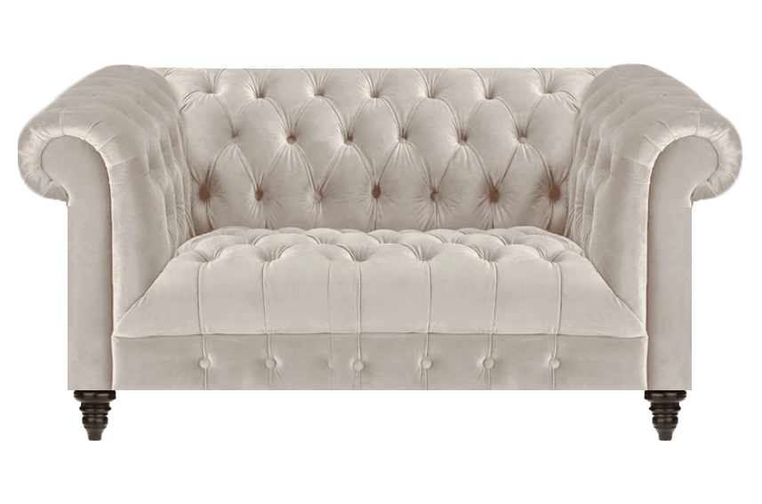 Chesterfield Weißes Stoffsofa Moderner Wohnzimmer Zweisitzer Luxus Couch