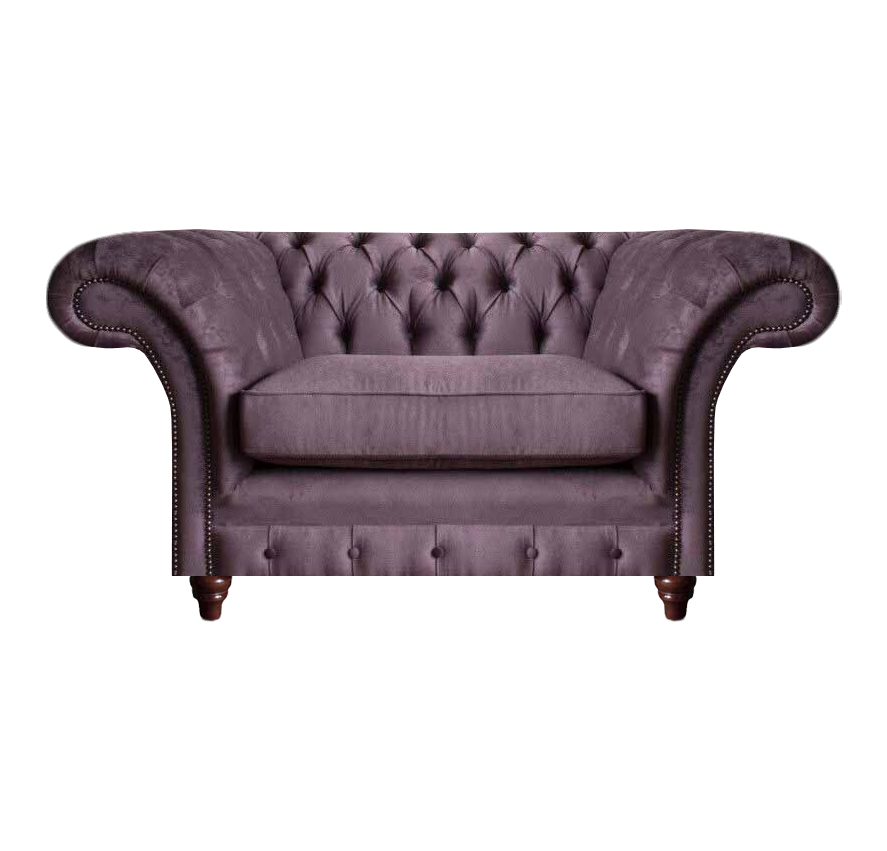 Chesterfield Lila Lehnsessel Wohnzimmer Textil Einsitzer Edler 1-Sitzer