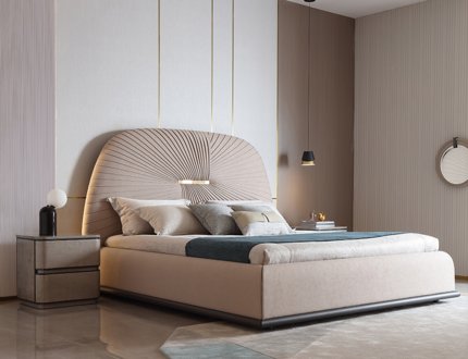 Stoff Design Bett Doppel Betten Luxus Ehe Modernes Hotel Gestell Schlaf Zimmer