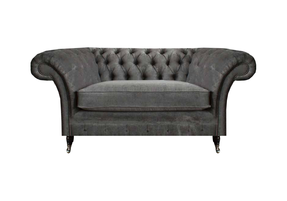 Luxuriöser Grauer Chesterfield Sessel Polstersessel Designer Sitzmöbel