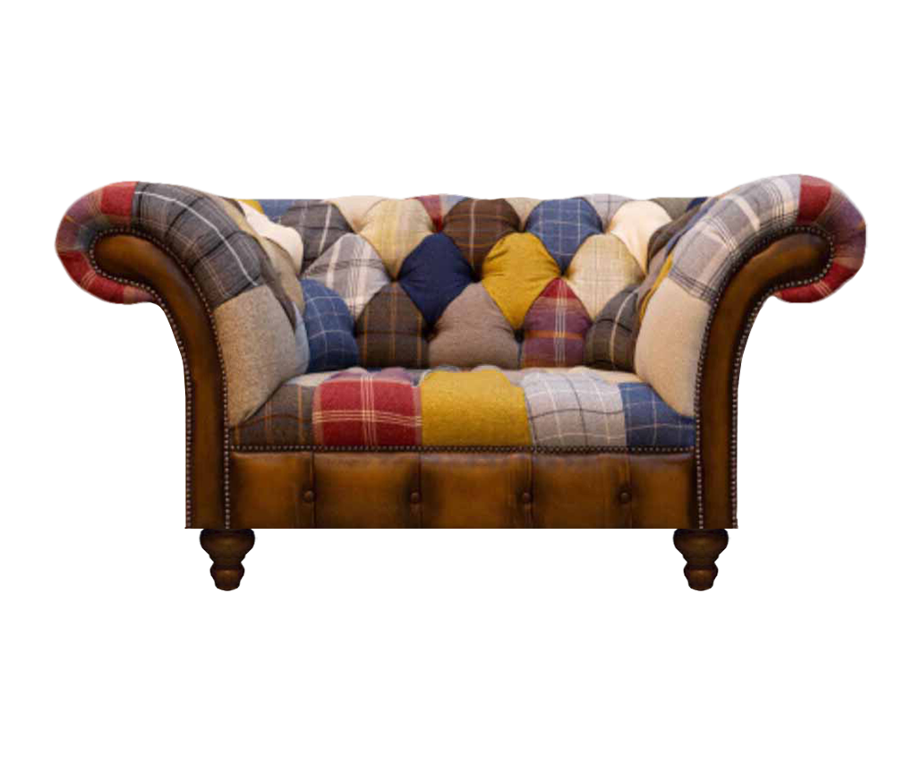 Sessel Polstermöbel Mehrfarbig Designer Wohnzimmer Einrichtung Chesterfield