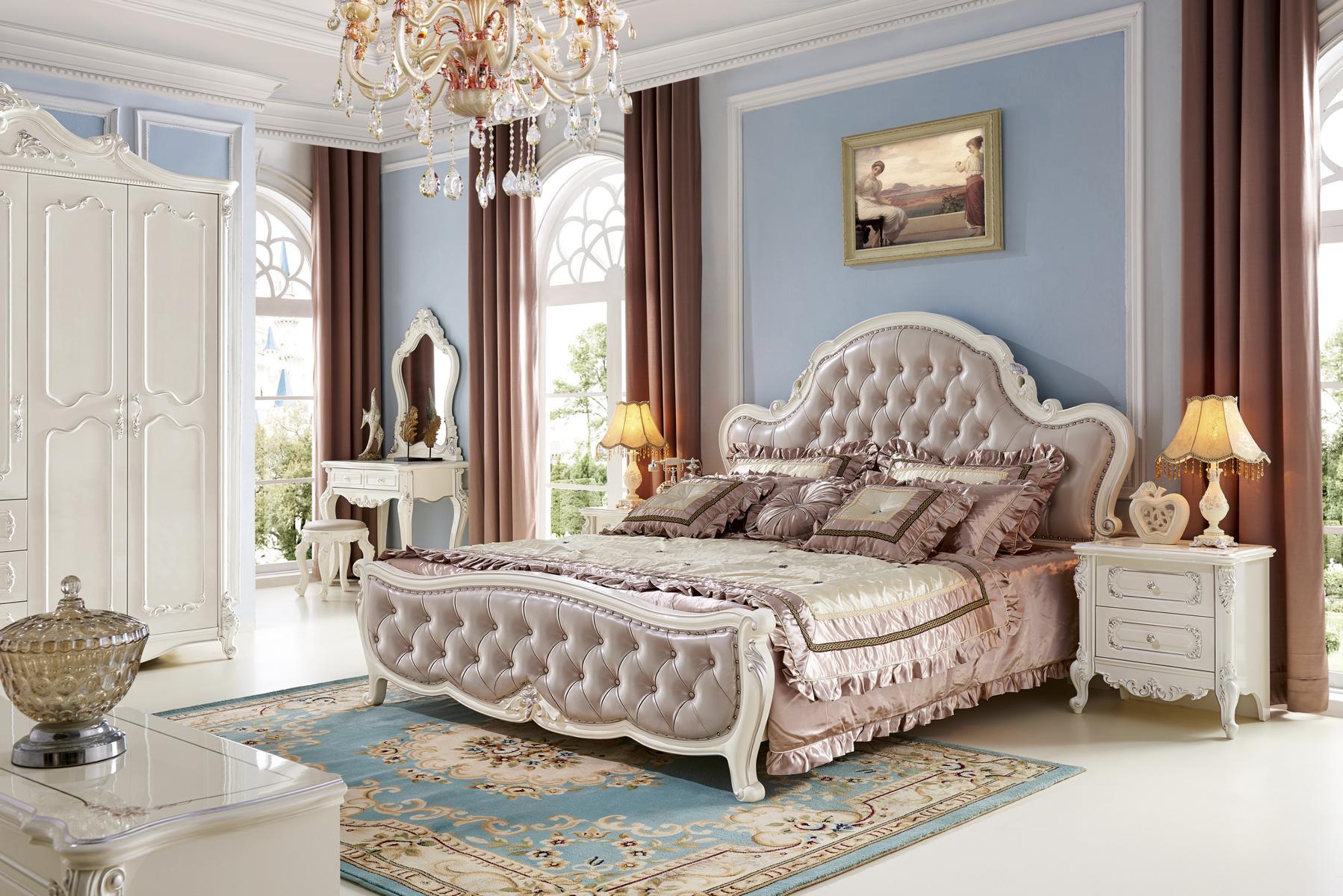 Bett Schlafzimmer Set Design Luxus Betten Chesterfield neu 2x Nachttisch 3 tlg.