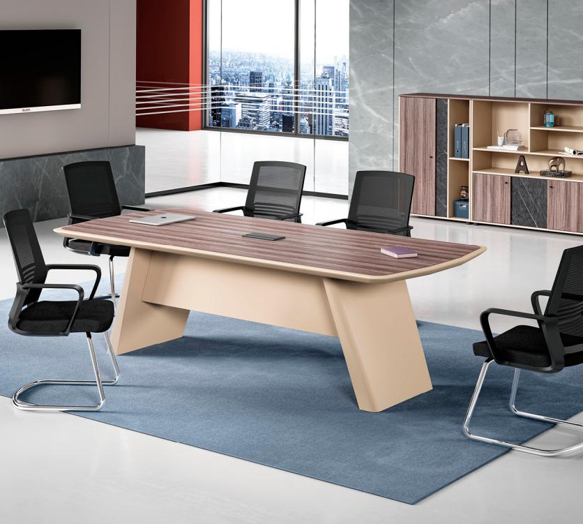 Groß Konferenztisch Bürotisch Arbeitstisch Schreibtisch Holz Beige