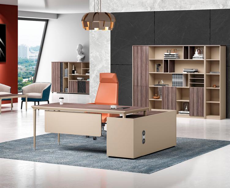 Design Ecke Schreibtisch Bürotisch Arbeitstisch Büro Tisch Holz Beige