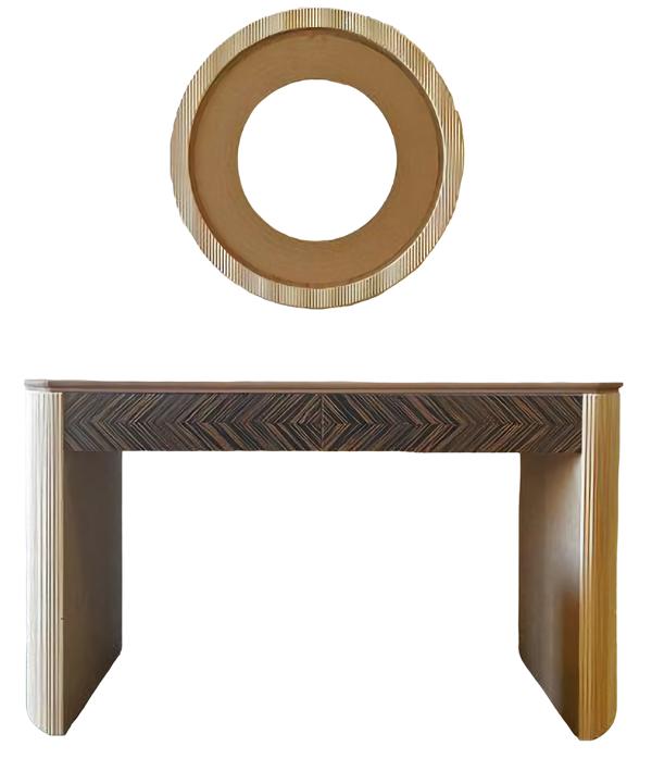 Schminktisch Spiegel Design Holz Modern Abstrakt 2tlg Wandspiegel Schlafzimmer