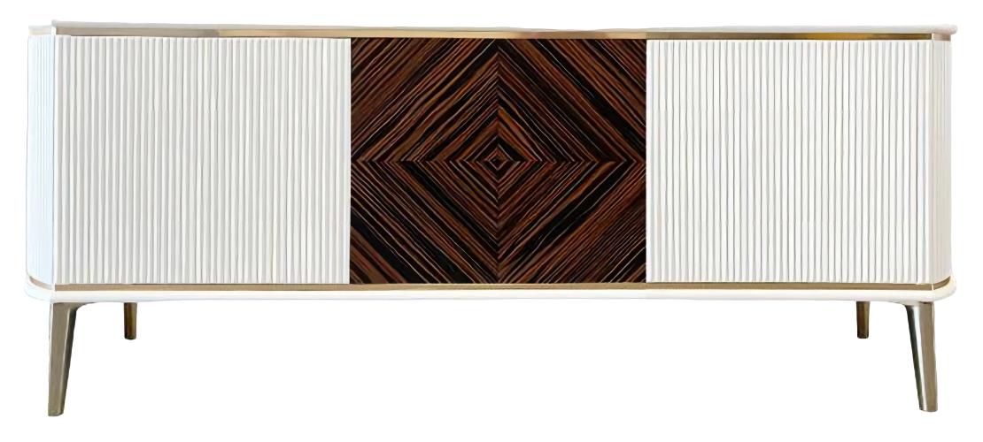 Wohnzimmer rtv Lowboard tv Ständer Holz Weiß Wohnwand Modern Fernseher