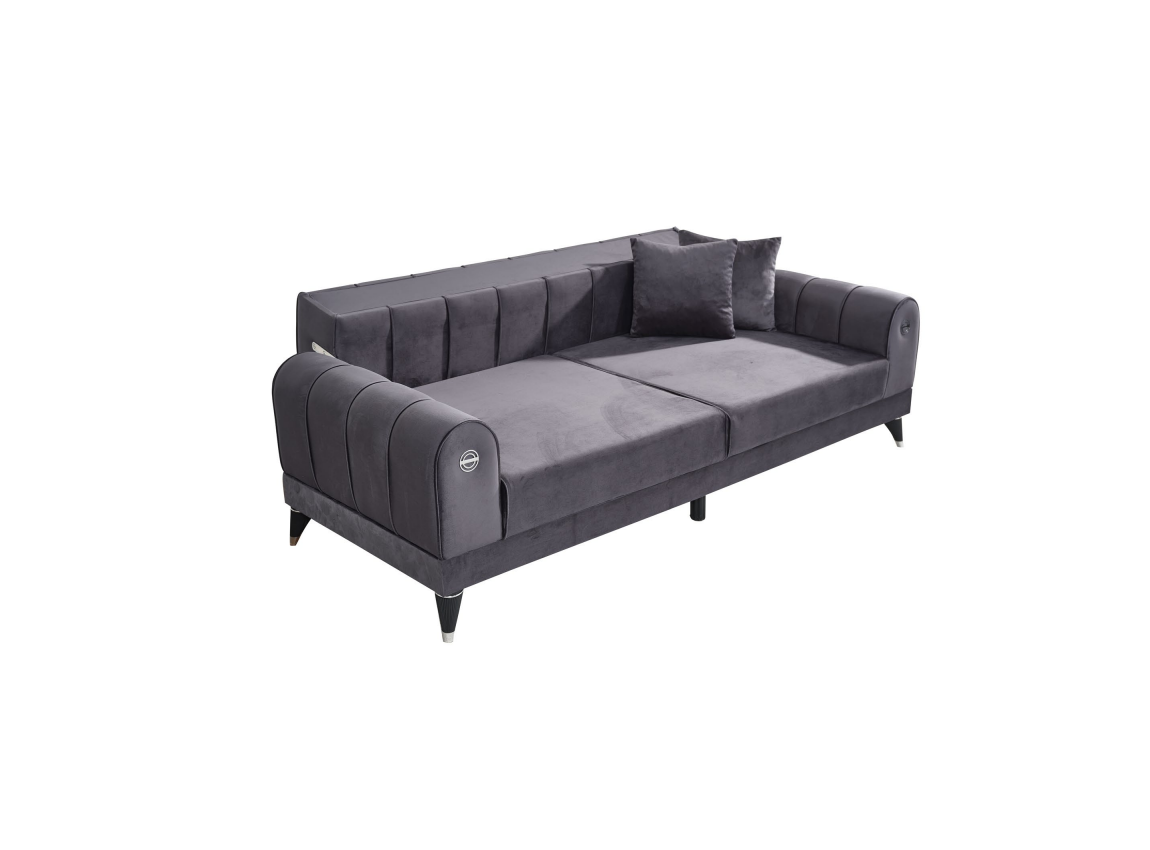 Designer 3 Sitzer Sofa Luxus Holz Möbel Textil Polstermöbel Couch Stoff