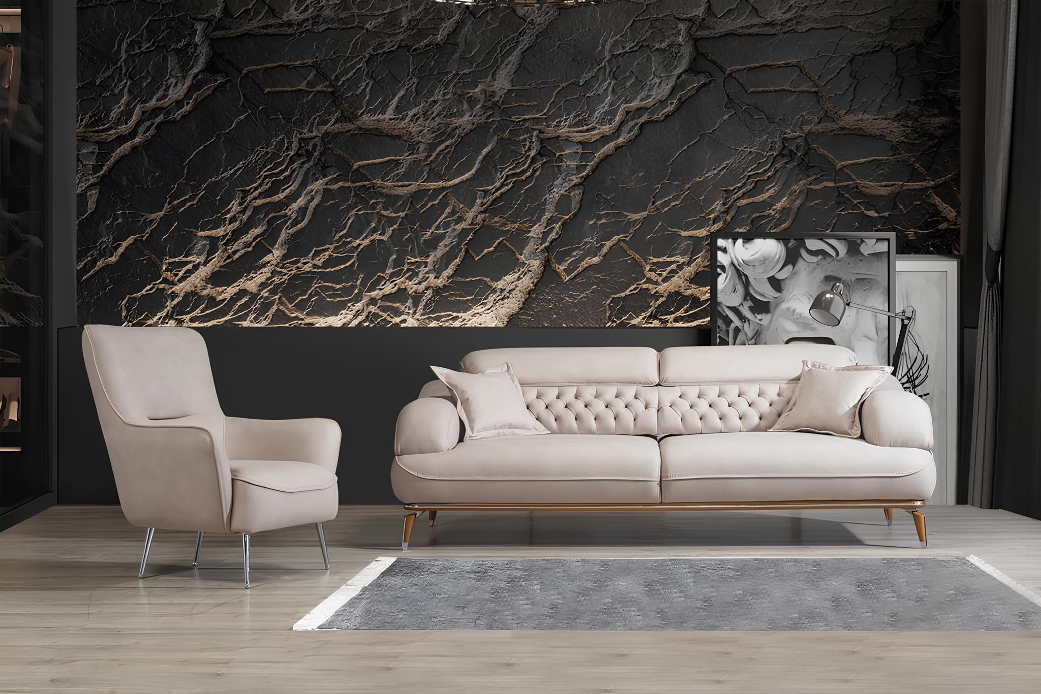 Wohnzimmer Sofa Set Dreisitzer Chesterfield Modern Sessel Neu Design