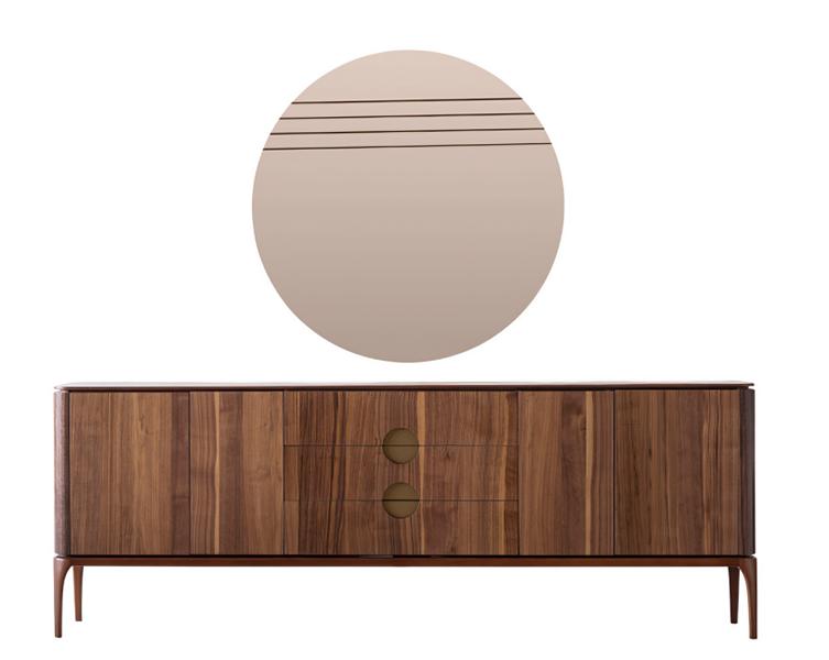 Modern Kommode mit Spiegel Minimalistisch Anrichte Esszimmer Sideboard