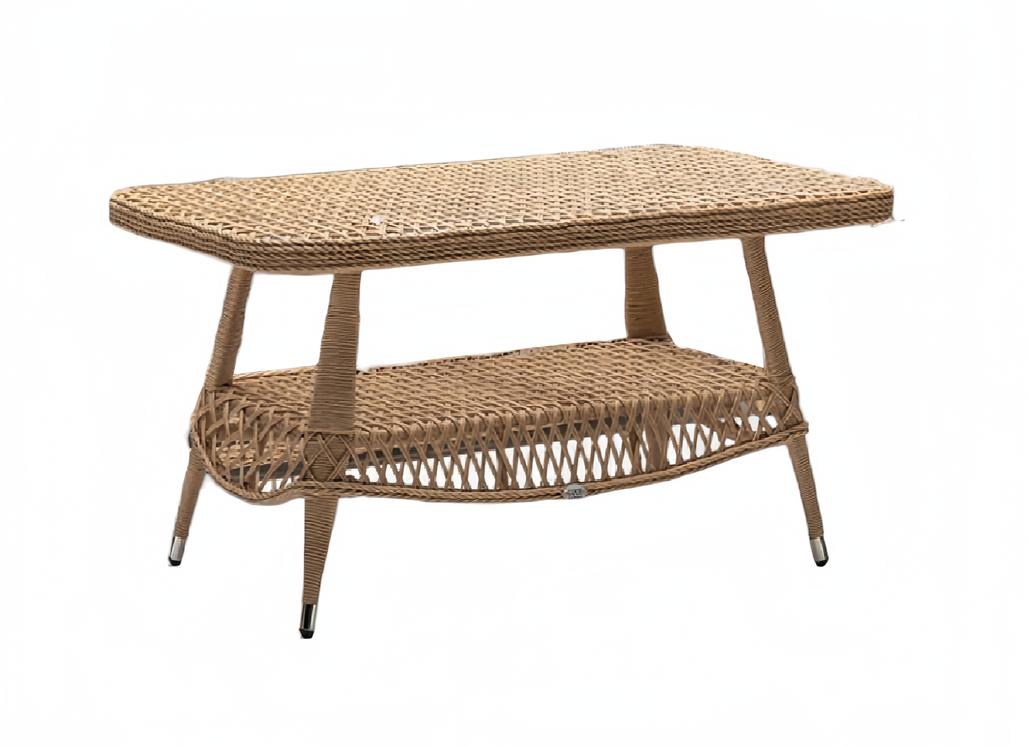 Couchtisch Luxus Braun Moderner Tisch Design Kaffeetisch Rattan Beistell