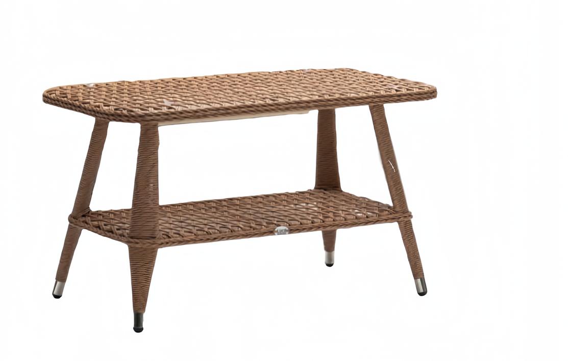 Couchtisch Braun Luxus Moderner Design Kaffeetisch Hochwertig Rattan Beistell