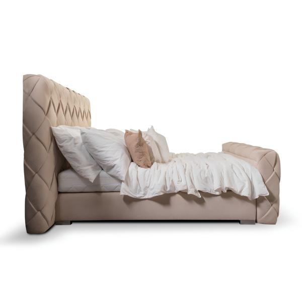 Schlafzimmer Doppelbett Bett 180сm Matratze Beige moderner Stil Holz