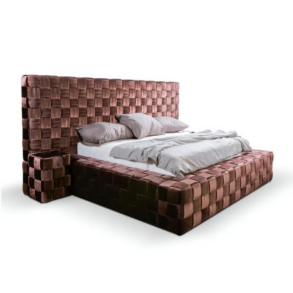 Schlafzimmer Doppelbett Bett 180сm Matratze Braun moderner Stil Holz