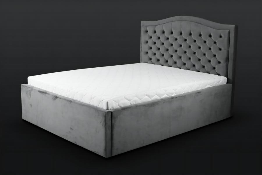 Schlafzimmer Doppelbett Bett 180сm Matratze Grau Chesterfield Stil Holz