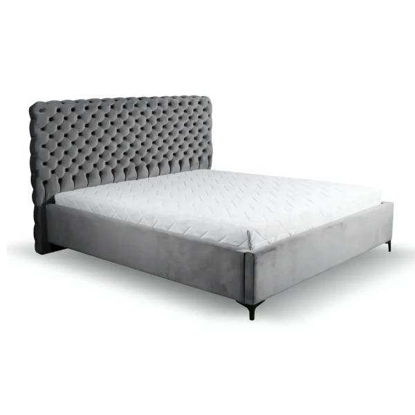 Doppelbett Bett Schlafzimmer 160сm Matratze Grau moderner Chesterfield Holz