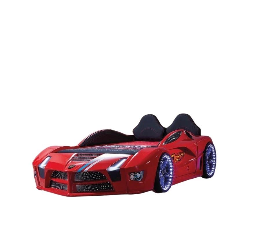 Rennwagen Auto Bett Matratze Kinderbett Autobett Kinderzimmer Möbel LED