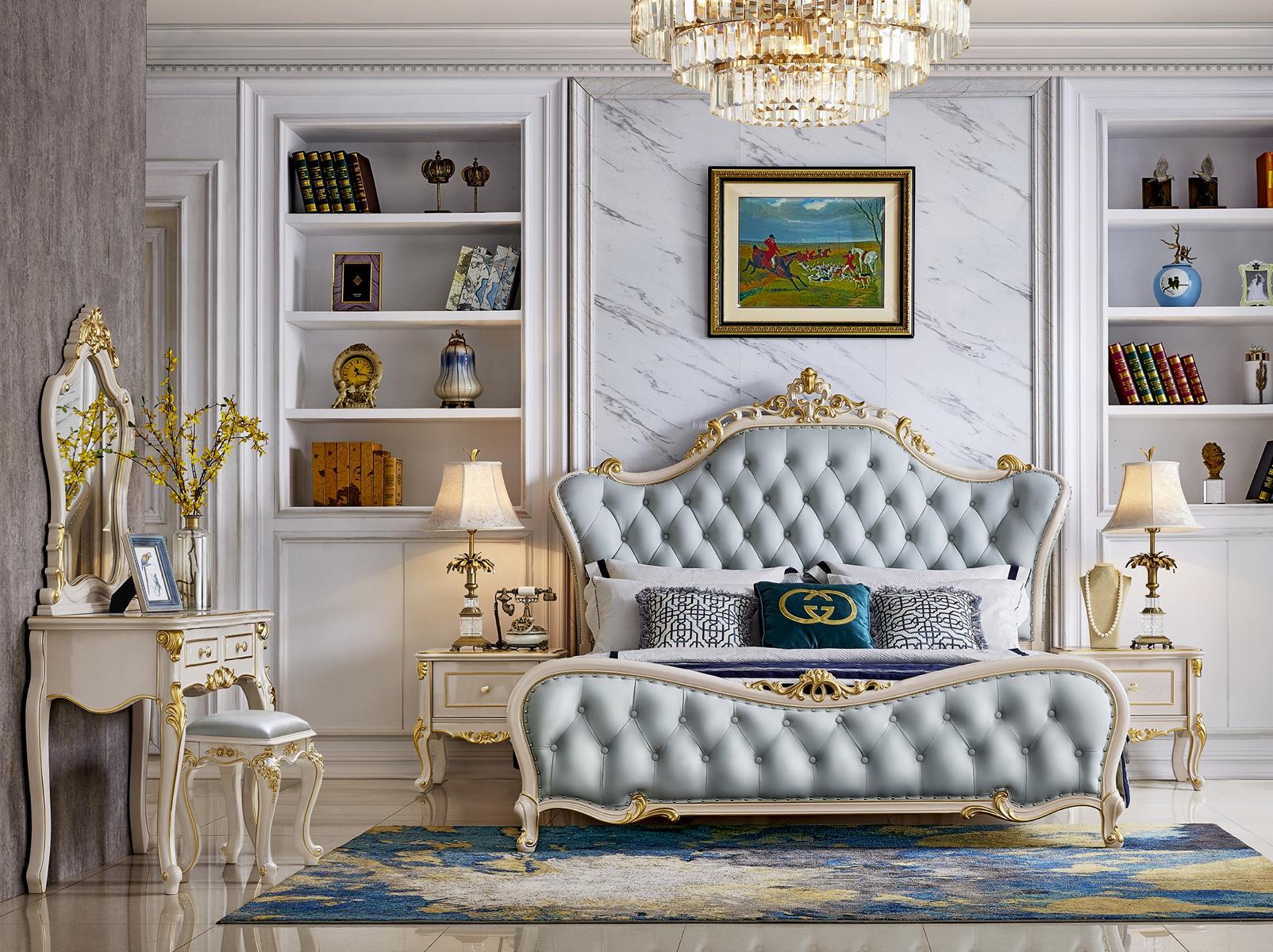 Chesterfield Nachttisch 2x Möbel Design Luxus Garnitur 3tlg Echtholz Leder