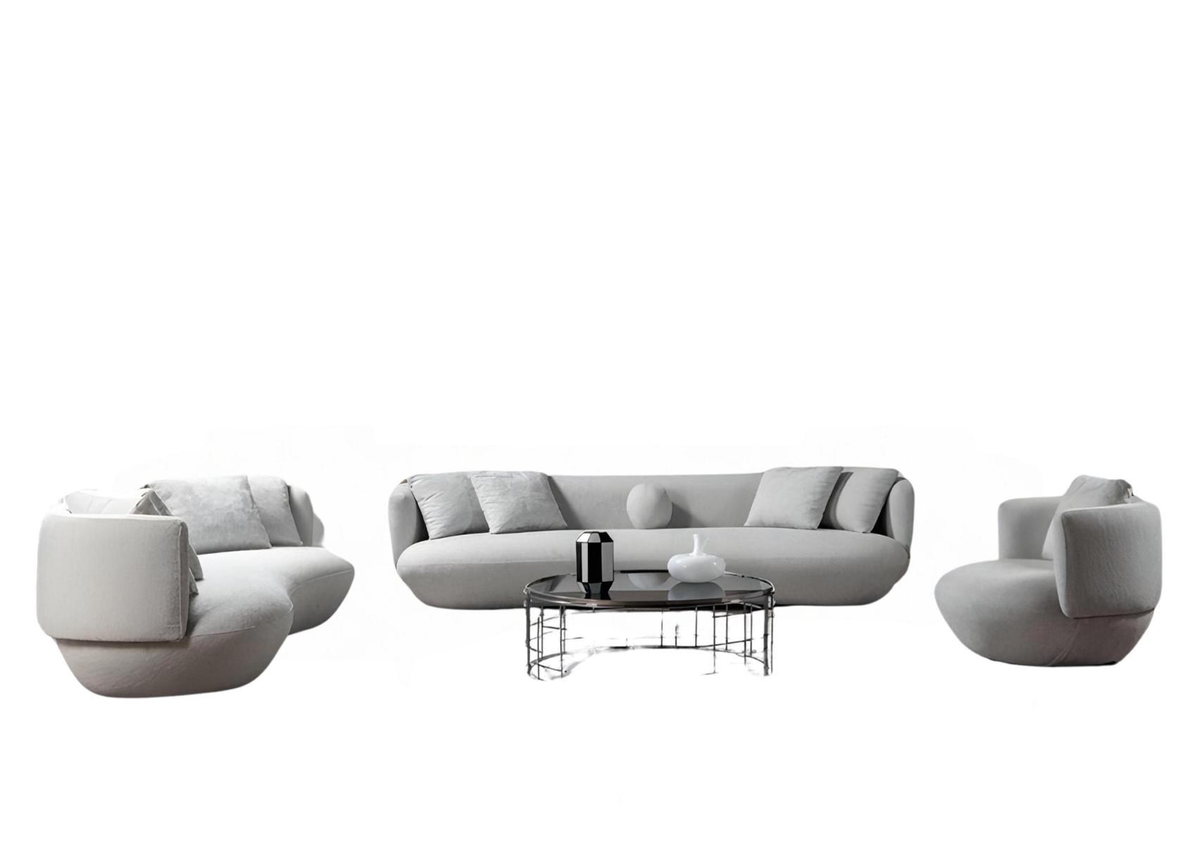 Luxus Einrichtung Wohnzimmer Sofa Polster Garnitur Set Stoff Sofas 4+3+1 Couch