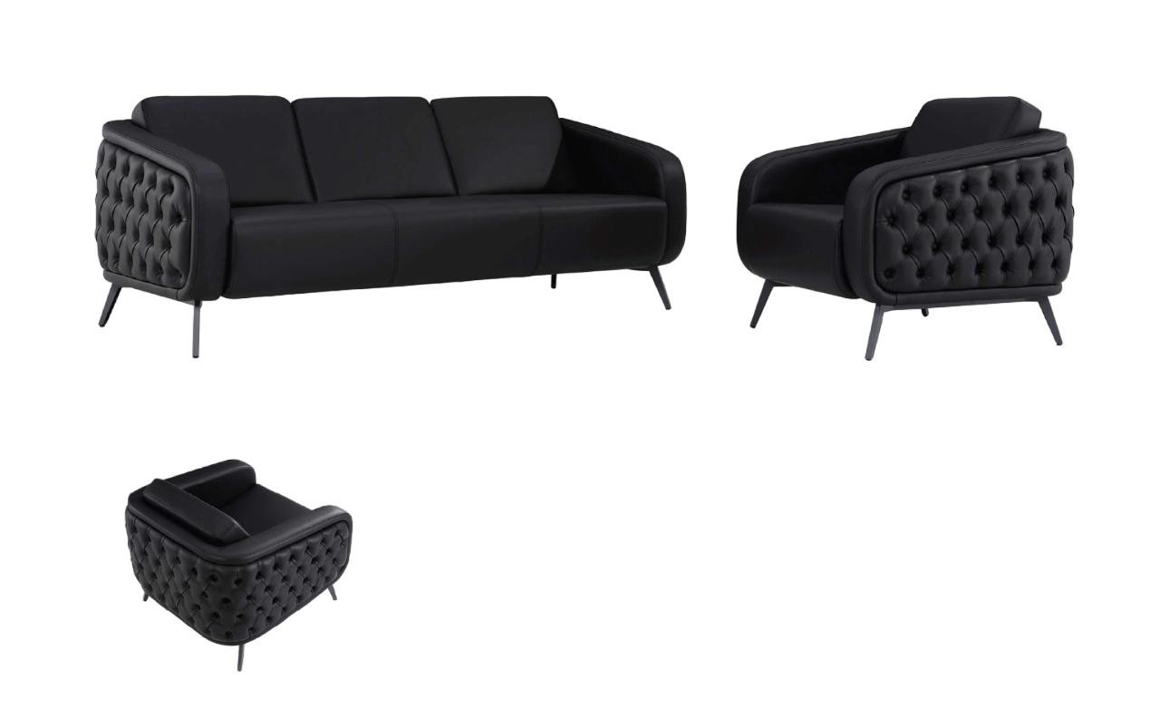 Sofa 3 Sitzer Sofagarnitur Sofa 2x Sessel Elegante Design Möbel Couchen