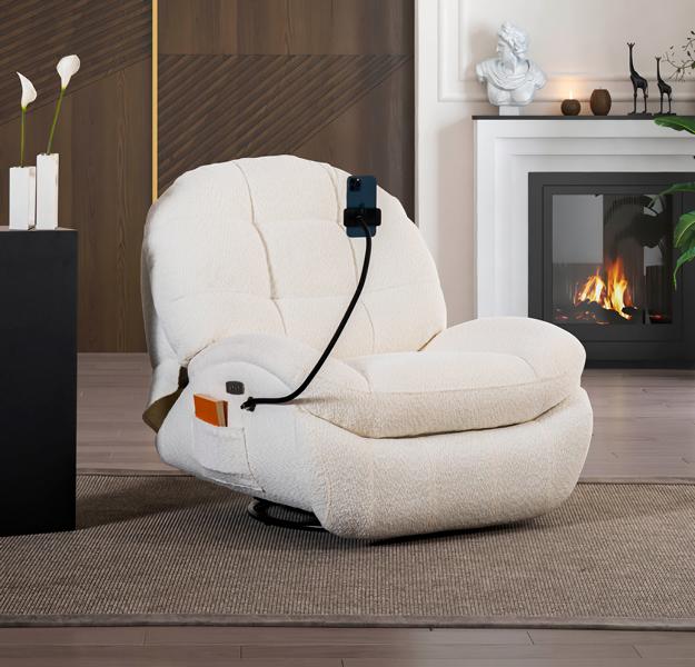 Verstellbarer Luxus Sessel Relax Lounge Kino Polster Drehbar Liege Textil