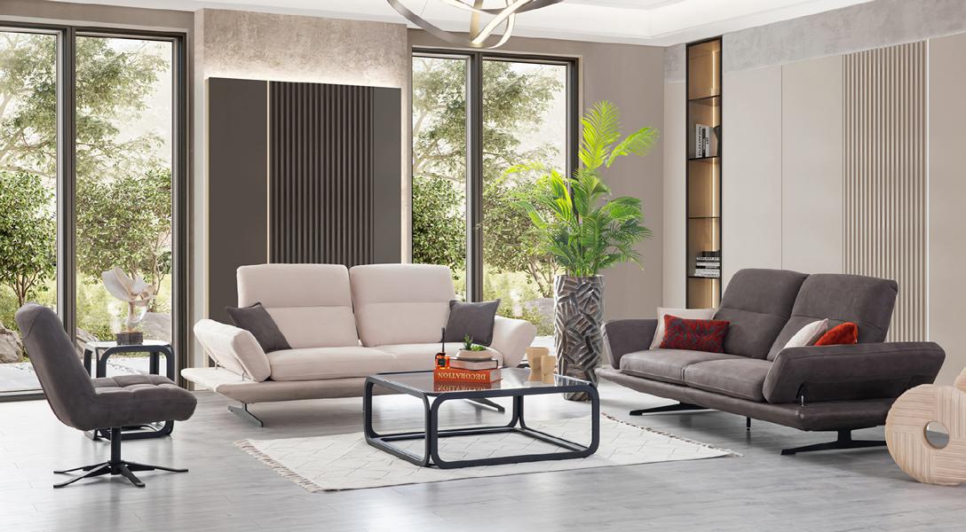 Sofagarnitur 3+3+1 Sitzer Wohnlandschaft Sofa Couch Polster Garnitur Sofas Stoff