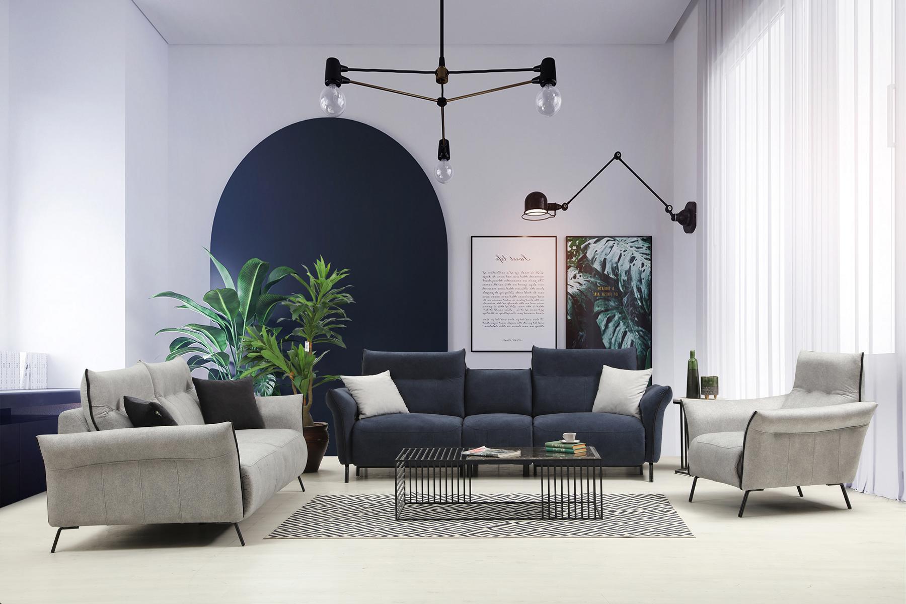 Sofagarnitur Wohnzimmer Sofa Set Polster Möbel Luxus Sessel Modern Design Neu