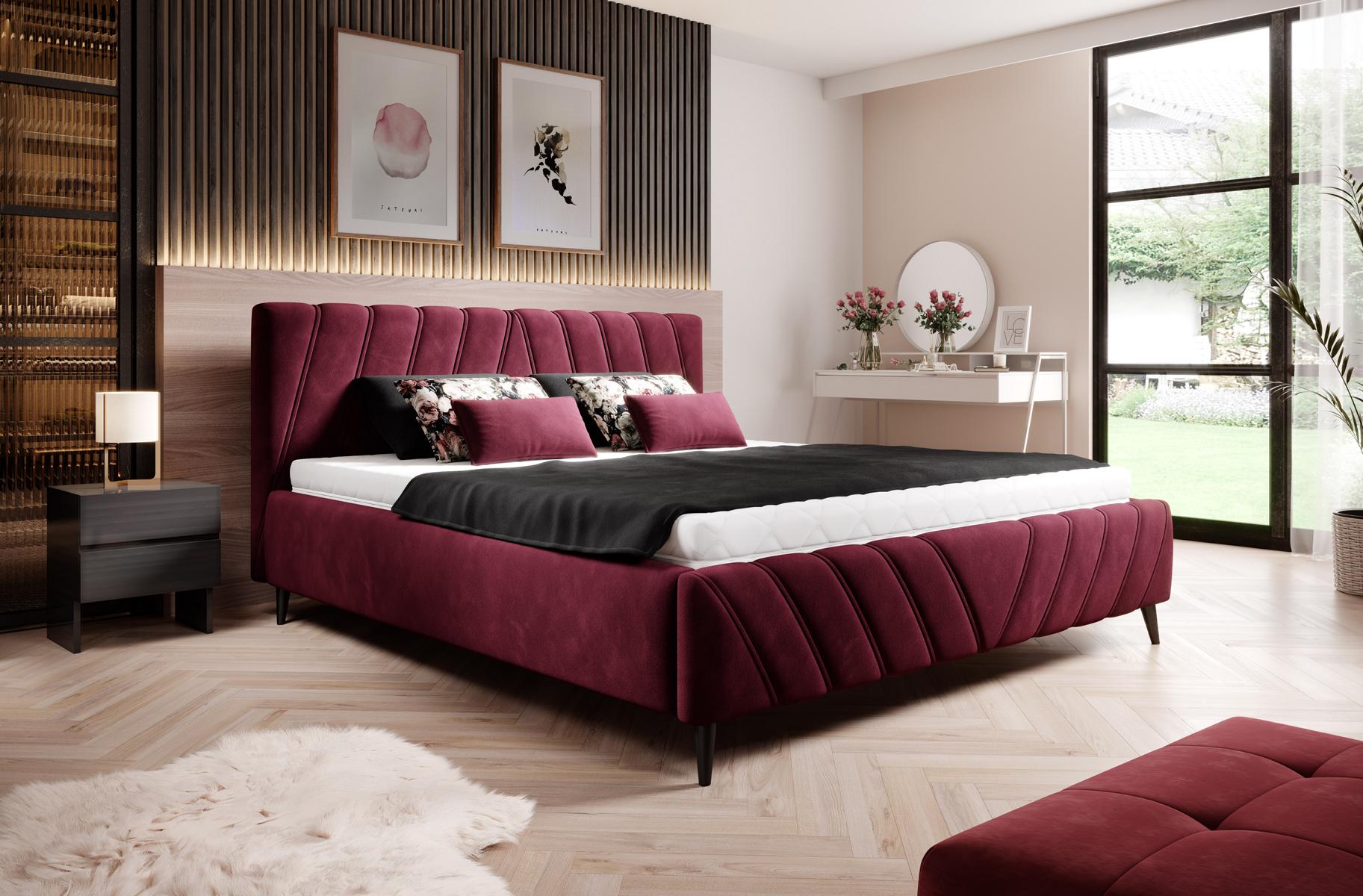Luxus Bett Design Textil Betten Polster Hotel 180x200cm Schlafzimmer Möbel Samt