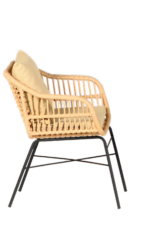 Sessel Beige Gartenmöbel Veranda Lounge Terrasse Balkon Modern Polsterung