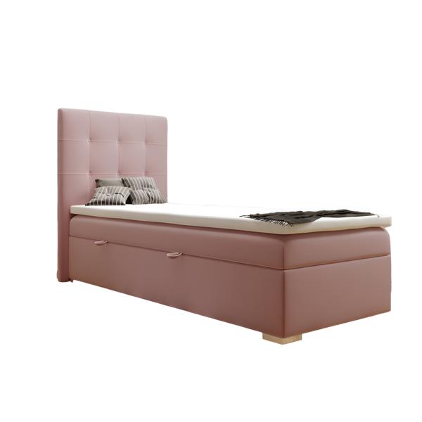 Luxus Schlafzimmer Textil Bett Polster Design 90x200cm Rosa Betten Hotel Neu