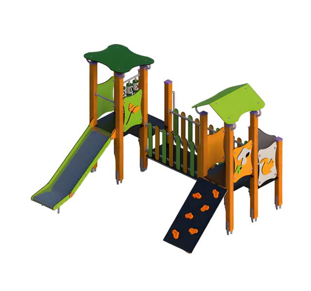 Freiluftspielplatz Vergnügungsbereich Kinderspielareal Rutschenturm Spielstätte