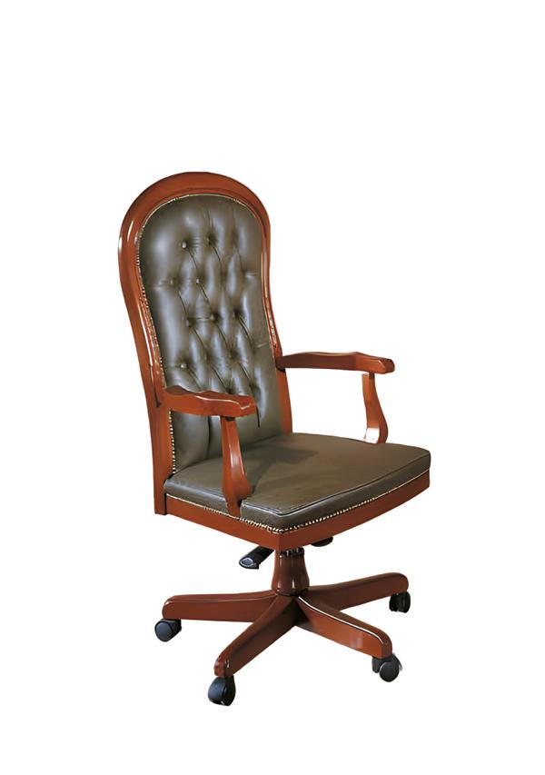 Bürostuhl Holz Arbeitszimmer Chef sessel Chesterfield italienische Möbel Neu