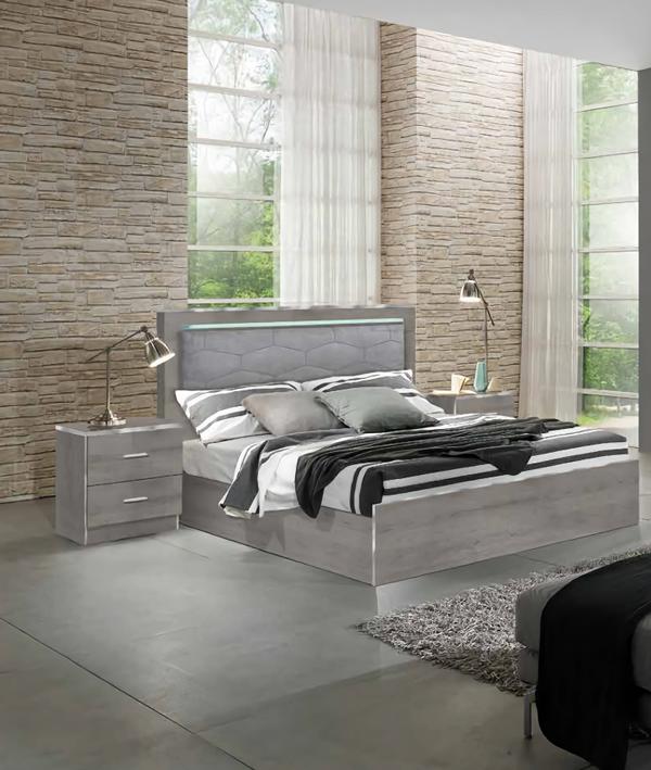Set 3tlg. Schlafzimmer Garnitur Bett 2x Nachttisch Stil Stilvoll Möbel Betten