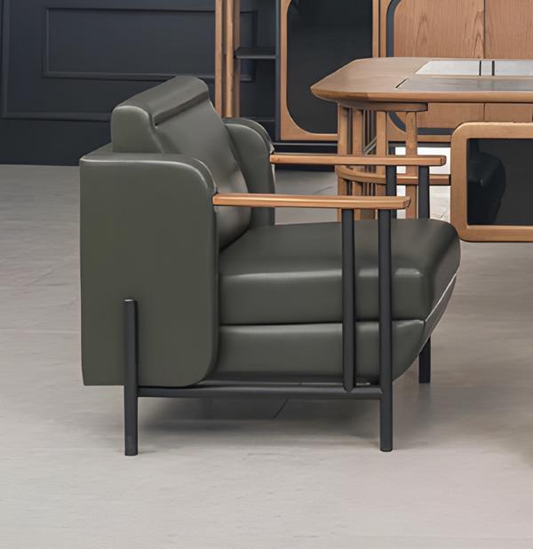 Leder Büro Sessel Modern Design Büro Möbel 90 cm Luxus Schwarz Sitz Neu