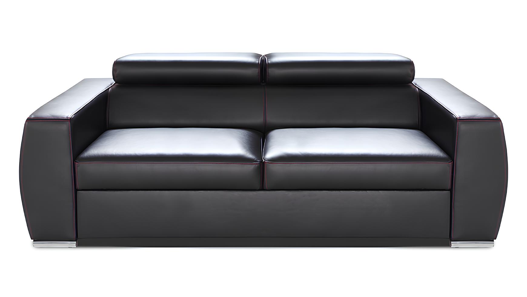 Sofa 2 Sitzer Bettfunktion Design Polster Modern 100% Italienisches Leder Sofas