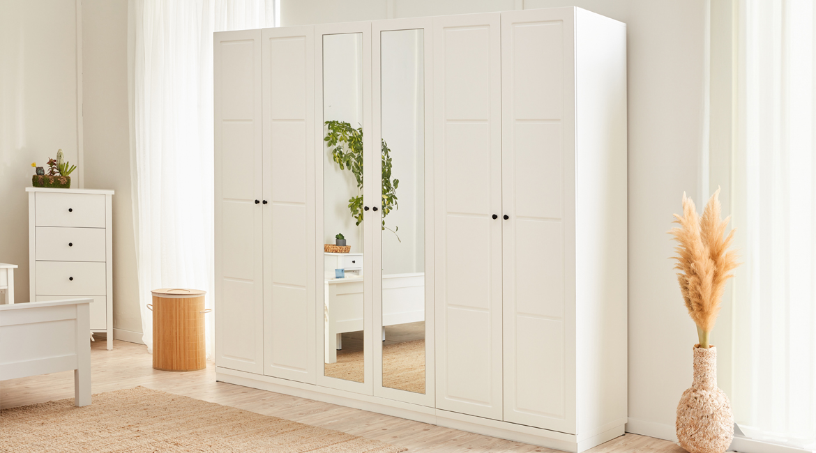 Kleiderschrank Garderobenschrank Spiegelschrank Schrank Schlafzimmer 249cm