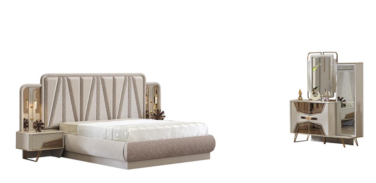 Schlafzimmermöbel Bett Schminktisch Einrichtung Set Nachttisch Stilvolle Möbel