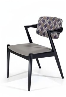 Polsterstuhl Moderne Design Textil Stuhl Grau Esszimmer Luxus Möbel