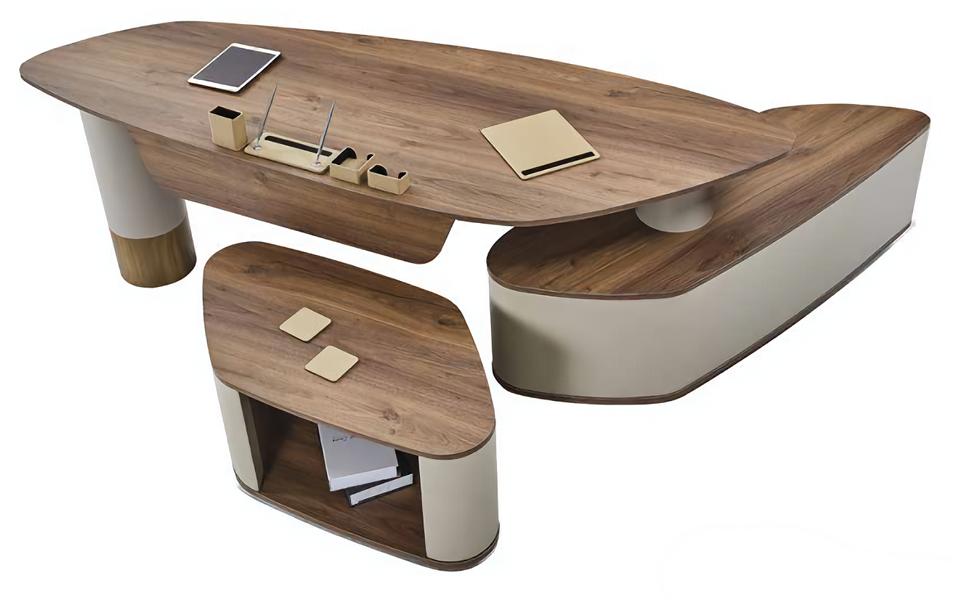 Original Schreibtisch Couchtisch Holztische Beige Büromöbel Arbeitszimmer